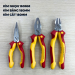 Combo 3 Kìm Wiha Chính Hãng cách điện bằng 18cm, cắt 18cm, nhọn 16cm (Wiha 26708, 43340, 26720)