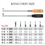 Tô vít đóng cán gỗ (thân dài) Vessel No.350+2x350 và 350-6x350 Nhật Bản Chính Hãng I HCTOOLS